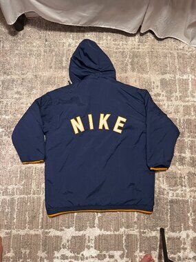 Vintage 90s White Tag Nike Spellout Hooded Parka Coat Jacket Retro Oversized XL